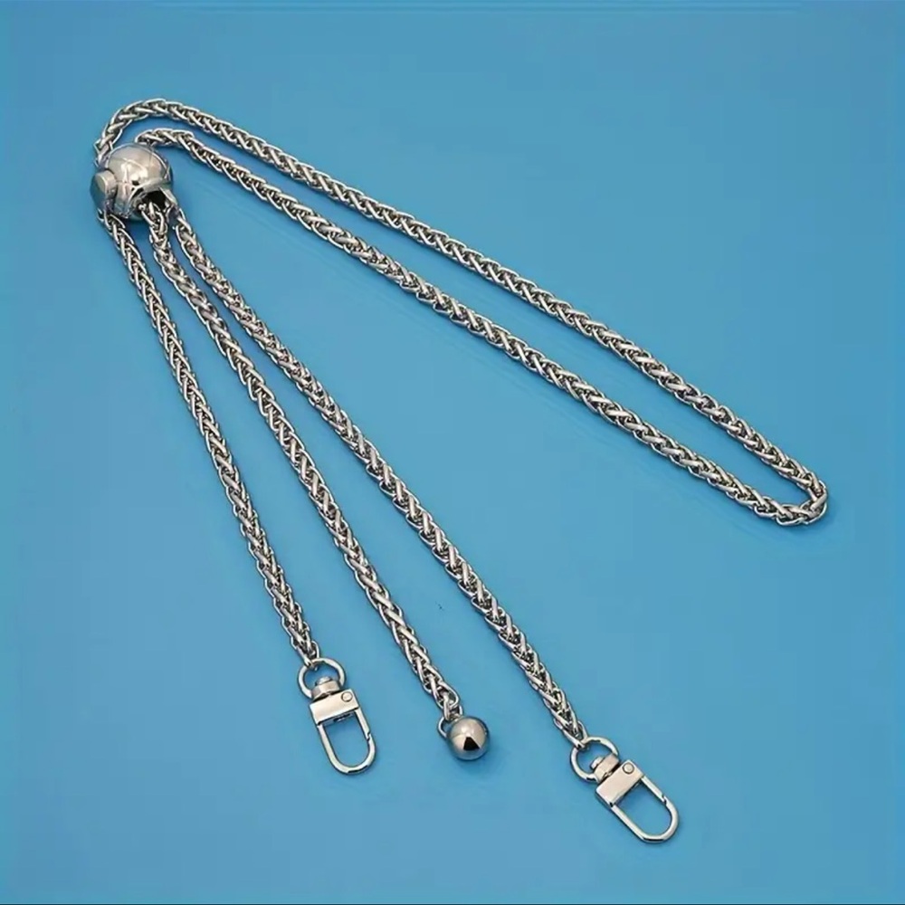 Silver Tone Adjustable Chain Purse Wallet Converter Strap Fashion